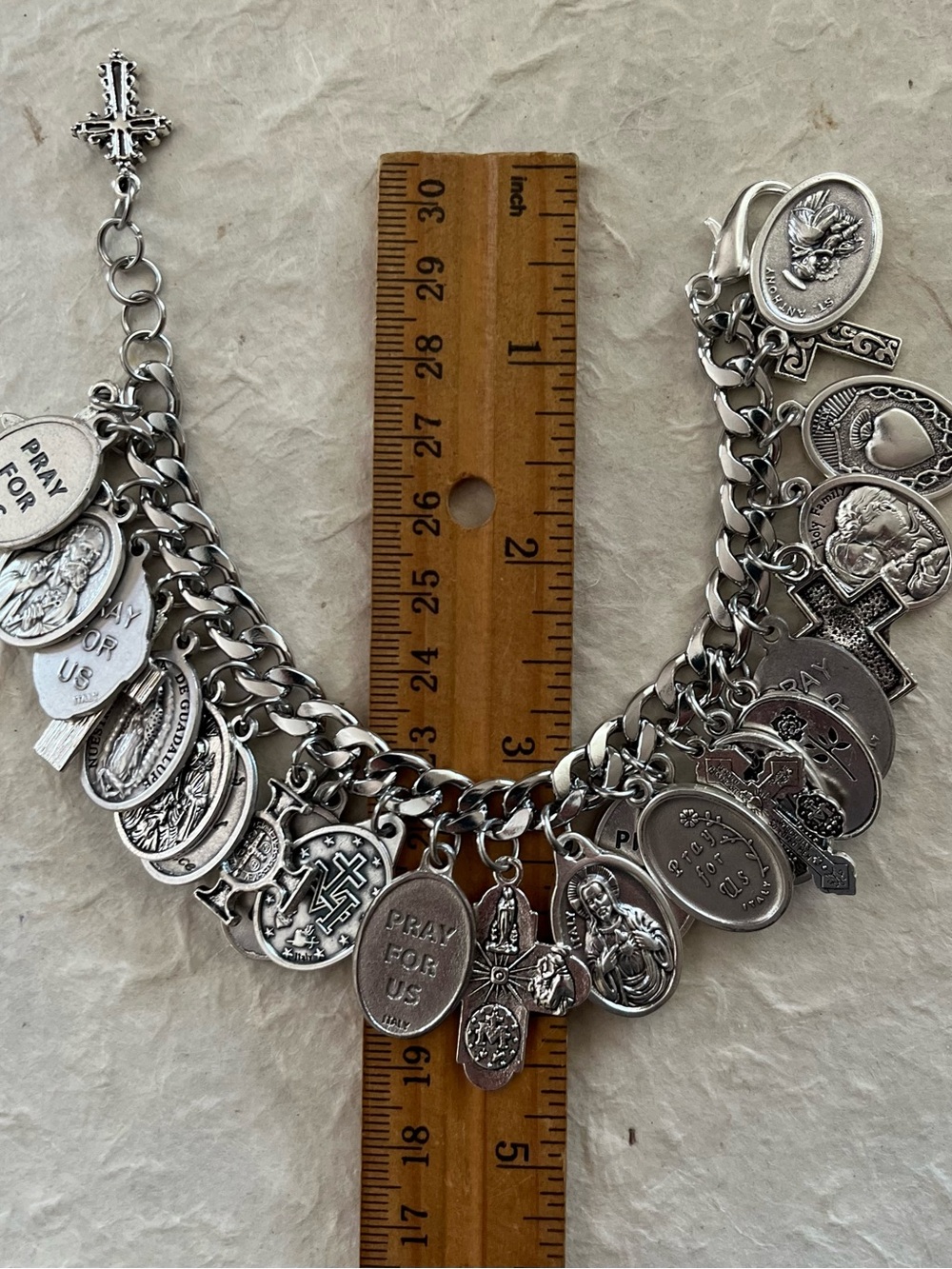 Catholic Charm Bracelet Saints, Crosses - Picture 11 of 13